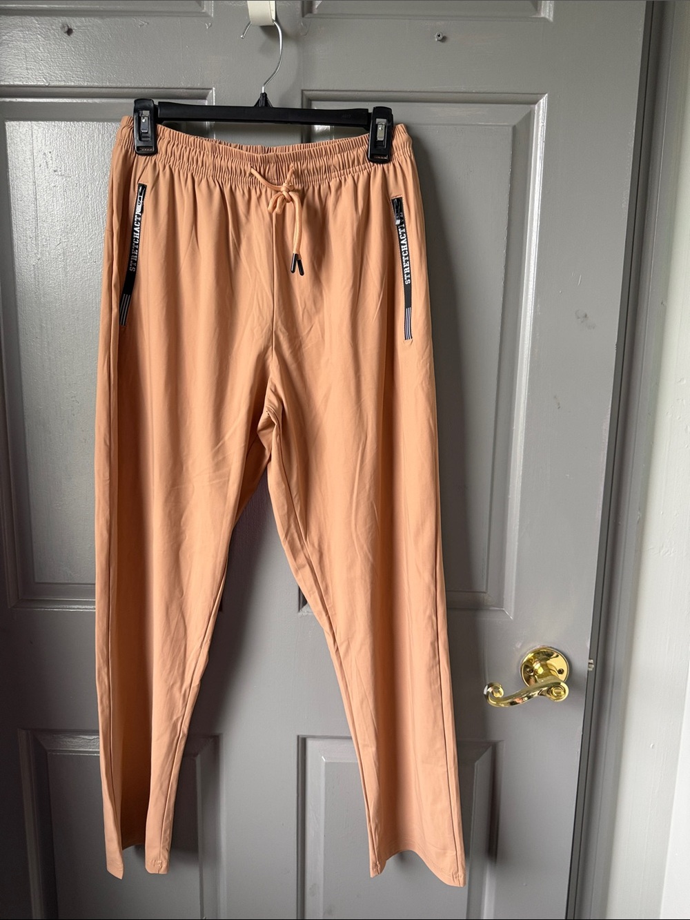 Women's Beige Active Jogger Pants with Zip Pockets